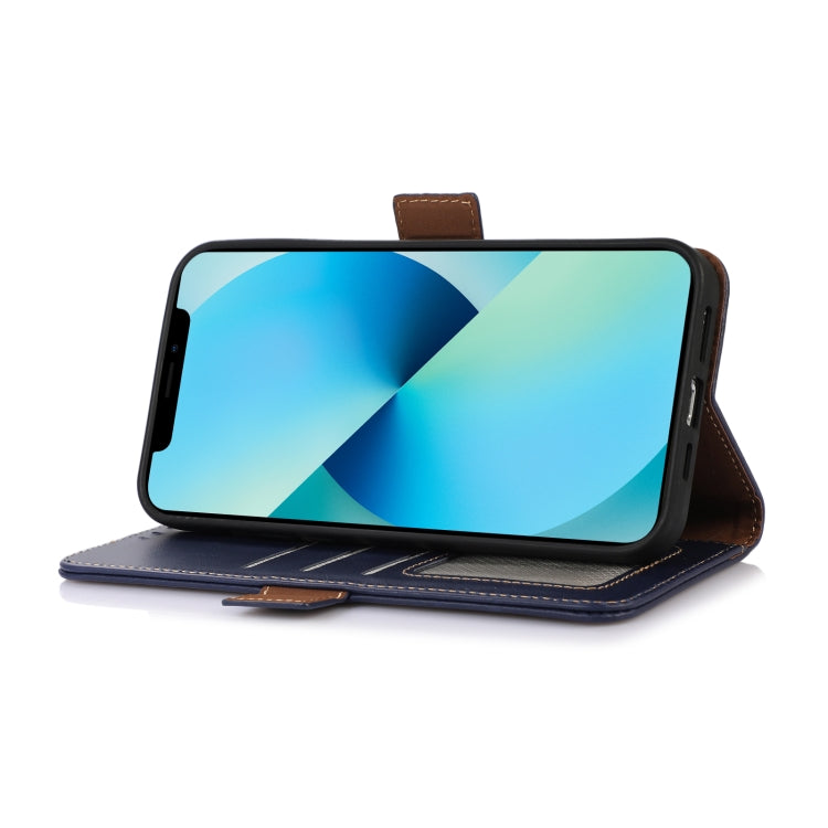 For iPhone 16 Pro Max Crazy Horse Top Layer Cowhide Leather Phone Case(Blue)