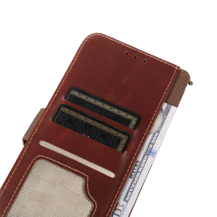 For iPhone 16 Pro Max Crazy Horse Top Layer Cowhide Leather Phone Case(Brown)