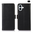 For iPhone 16 Plus Crazy Horse Top Layer Cowhide Leather Phone Case(Black) - iPhone 16 Plus Cases by PMC TechLife | Online Shopping South Africa | PMC TechLife | Buy Now Pay Later Mobicred