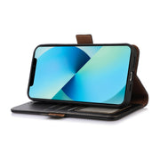 For iPhone 16 Plus Crazy Horse Top Layer Cowhide Leather Phone Case(Black)