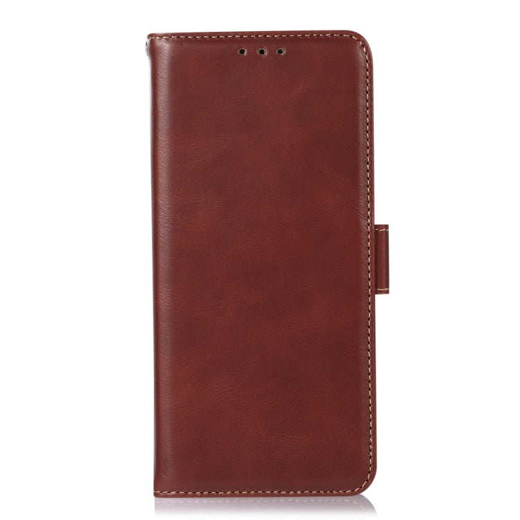 For iPhone 16 Plus Crazy Horse Top Layer Cowhide Leather Phone Case(Brown)