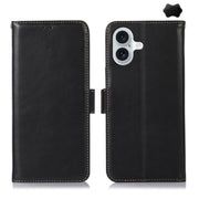 For iPhone 17 Crazy Horse Top Layer Cowhide Leather Phone Case(Black)