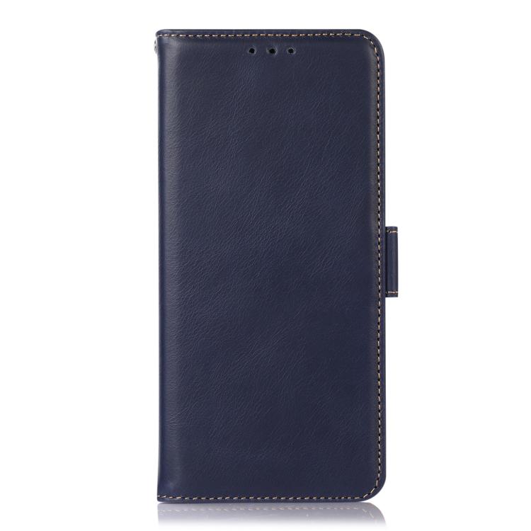 For iPhone 17 Crazy Horse Top Layer Cowhide Leather Phone Case(Blue)
