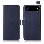For iPhone 17 Air Crazy Horse Top Layer Cowhide Leather Phone Case(Blue)