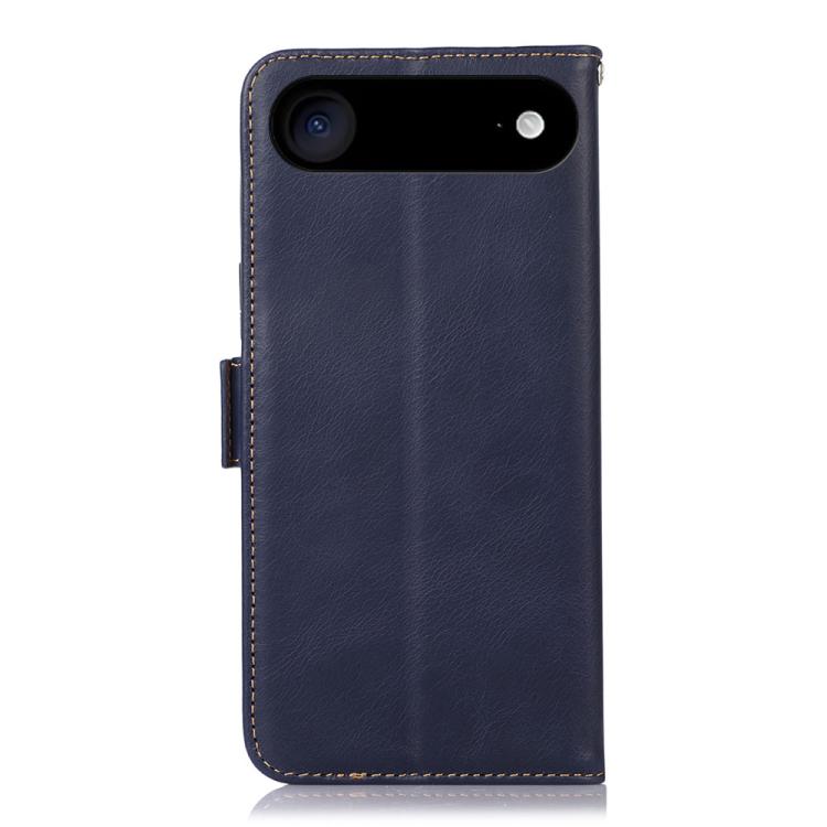 For iPhone 17 Air Crazy Horse Top Layer Cowhide Leather Phone Case(Blue)