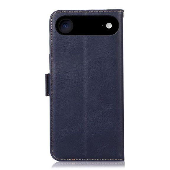 For iPhone 17 Air Crazy Horse Top Layer Cowhide Leather Phone Case(Blue)