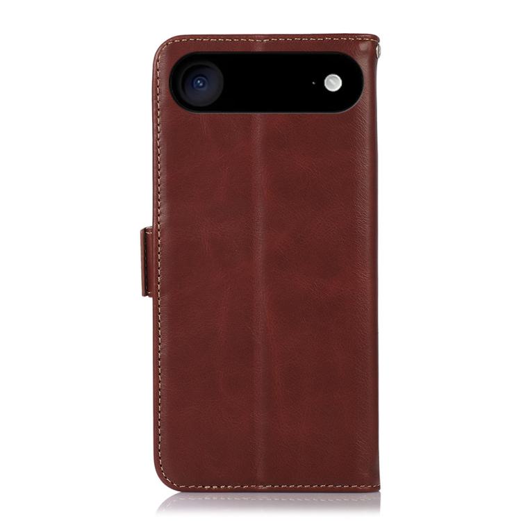 For iPhone 17 Air Crazy Horse Top Layer Cowhide Leather Phone Case(Brown)