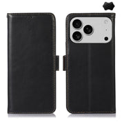 For iPhone 17 Pro Crazy Horse Top Layer Cowhide Leather Phone Case(Black)