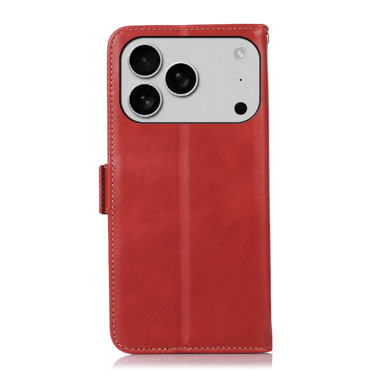 For iPhone 17 Pro Crazy Horse Top Layer Cowhide Leather Phone Case(Red)