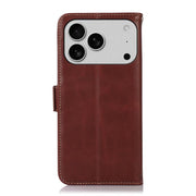 For iPhone 17 Pro Crazy Horse Top Layer Cowhide Leather Phone Case(Brown)