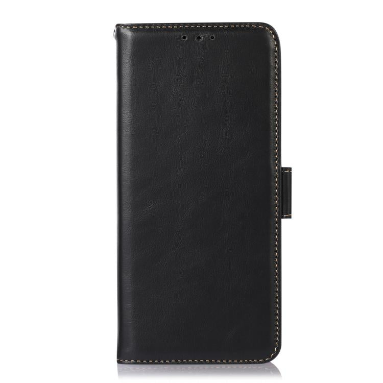 For iPhone 17 Pro Max Crazy Horse Top Layer Cowhide Leather Phone Case(Black)