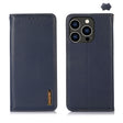 For iPhone 16 Pro Max KHAZNEH Nappa Top Layer Cowhide Leather Phone Case(Blue) - iPhone 16 Pro Max Cases by PMC TechLife | Online Shopping South Africa | PMC TechLife | Buy Now Pay Later Mobicred