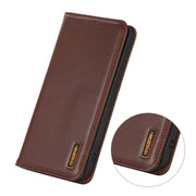 For iPhone 16 Pro Max KHAZNEH Nappa Top Layer Cowhide Leather Phone Case(Brown)