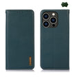 For iPhone 16 Pro KHAZNEH Nappa Top Layer Cowhide Leather Phone Case(Green) - iPhone 16 Pro Cases by PMC TechLife | Online Shopping South Africa | PMC TechLife | Buy Now Pay Later Mobicred
