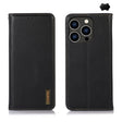 For iPhone 16 Pro KHAZNEH Nappa Top Layer Cowhide Leather Phone Case(Black) - iPhone 16 Pro Cases by PMC TechLife | Online Shopping South Africa | PMC TechLife | Buy Now Pay Later Mobicred