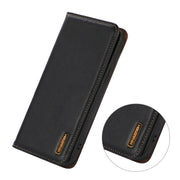 For iPhone 16 Pro KHAZNEH Nappa Top Layer Cowhide Leather Phone Case(Black)