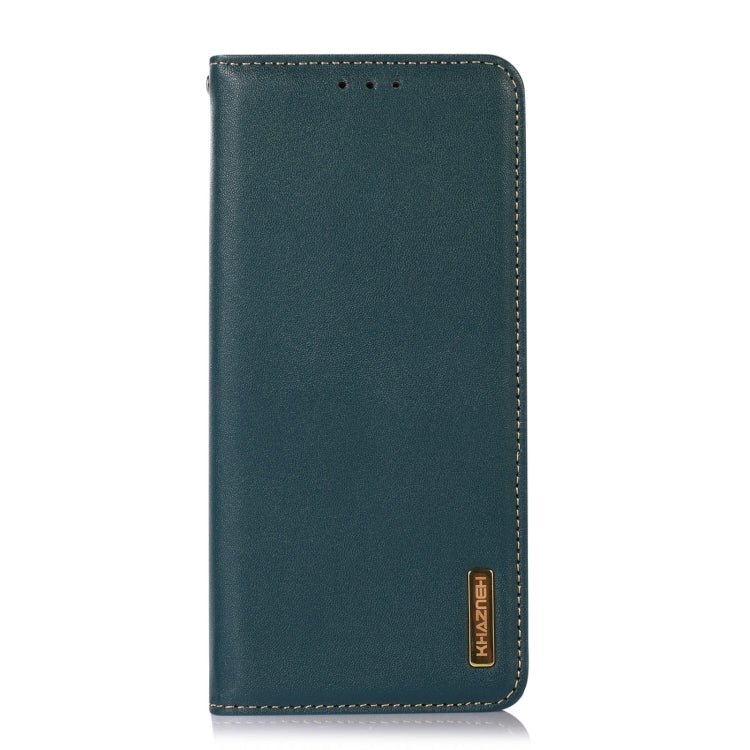 For iPhone 16 KHAZNEH Nappa Top Layer Cowhide Leather Phone Case(Green)