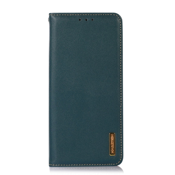 For iPhone 16 KHAZNEH Nappa Top Layer Cowhide Leather Phone Case(Green)