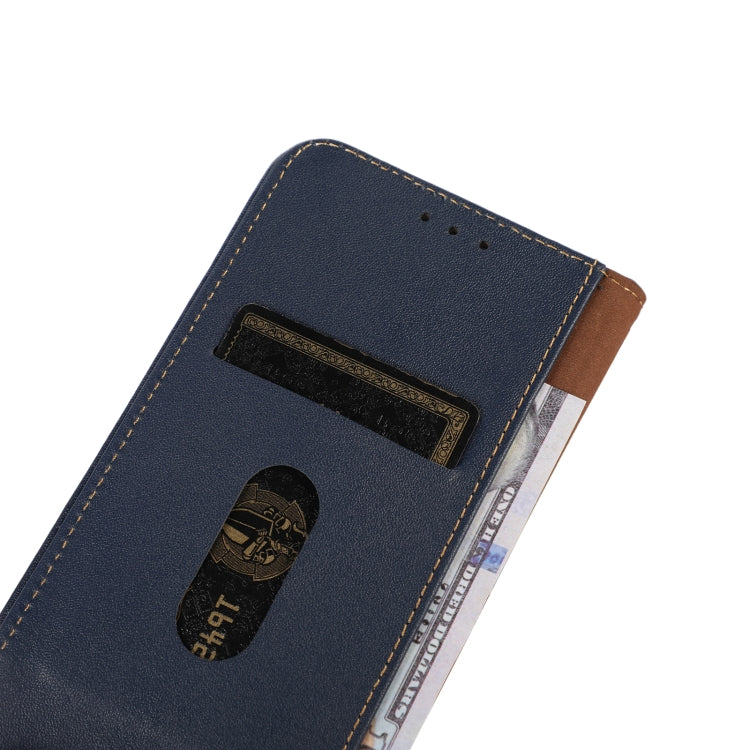 For iPhone 16 KHAZNEH Nappa Top Layer Cowhide Leather Phone Case(Blue)
