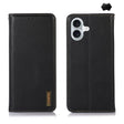 For iPhone 16 KHAZNEH Nappa Top Layer Cowhide Leather Phone Case(Black) - iPhone 16 Cases by PMC TechLife | Online Shopping South Africa | PMC TechLife | Buy Now Pay Later Mobicred