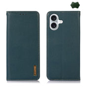 For iPhone 17 KHAZNEH Nappa Top Layer Cowhide Leather Phone Case(Green)