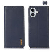 For iPhone 17 KHAZNEH Nappa Top Layer Cowhide Leather Phone Case(Blue)