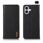 For iPhone 17 KHAZNEH Nappa Top Layer Cowhide Leather Phone Case(Black)