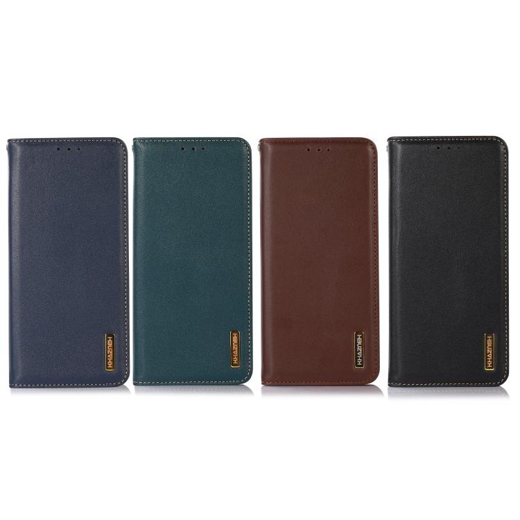 For iPhone 17 KHAZNEH Nappa Top Layer Cowhide Leather Phone Case(Brown)