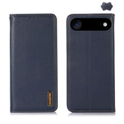 For iPhone 17 Air KHAZNEH Nappa Top Layer Cowhide Leather Phone Case(Blue)