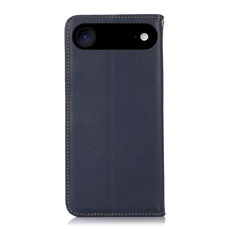 For iPhone 17 Air KHAZNEH Nappa Top Layer Cowhide Leather Phone Case(Blue)