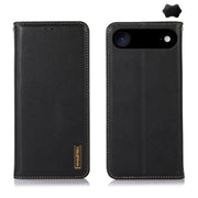 For iPhone 17 Air KHAZNEH Nappa Top Layer Cowhide Leather Phone Case(Black)