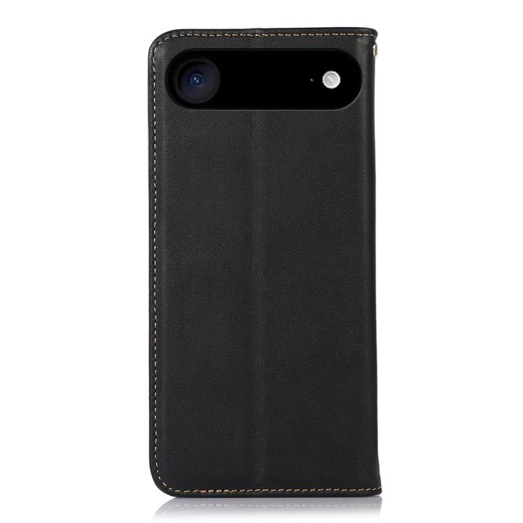 For iPhone 17 Air KHAZNEH Nappa Top Layer Cowhide Leather Phone Case(Black)