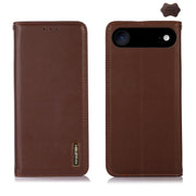 For iPhone 17 Air KHAZNEH Nappa Top Layer Cowhide Leather Phone Case(Brown)