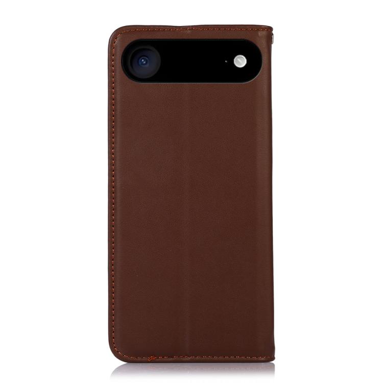 For iPhone 17 Air KHAZNEH Nappa Top Layer Cowhide Leather Phone Case(Brown)
