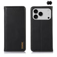 For iPhone 17 Pro KHAZNEH Nappa Top Layer Cowhide Leather Phone Case(Black) - free shipping - PMc TechLife - Order now!
