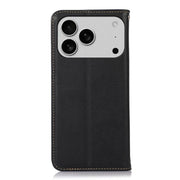 For iPhone 17 Pro KHAZNEH Nappa Top Layer Cowhide Leather Phone Case(Black)
