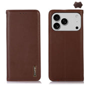 For iPhone 17 Pro KHAZNEH Nappa Top Layer Cowhide Leather Phone Case(Brown)