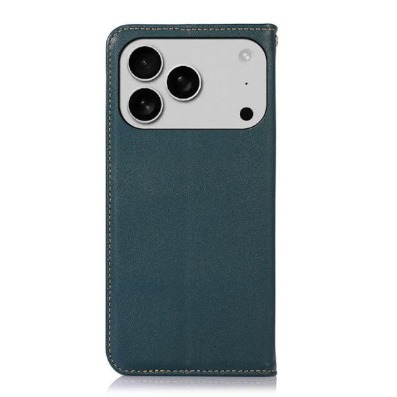 For iPhone 17 Pro Max KHAZNEH Nappa Top Layer Cowhide Leather Phone Case(Green)