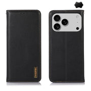 For iPhone 17 Pro Max KHAZNEH Nappa Top Layer Cowhide Leather Phone Case(Black)