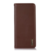 For iPhone 17 Pro Max KHAZNEH Nappa Top Layer Cowhide Leather Phone Case(Brown)