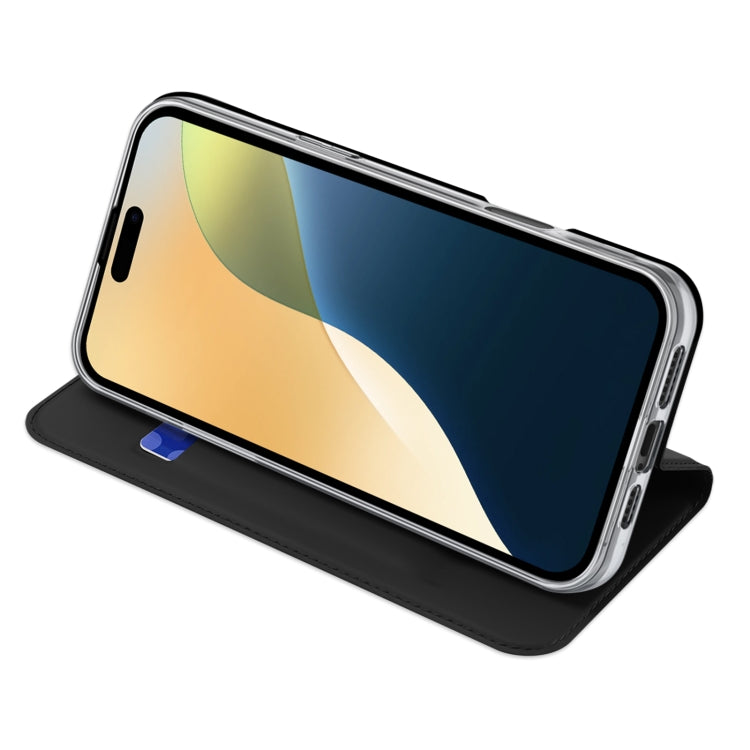 For iPhone 16 DUX DUCIS Skin Pro Series Flip Leather Phone Case(Black)