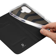 For iPhone 16 DUX DUCIS Skin Pro Series Flip Leather Phone Case(Black)