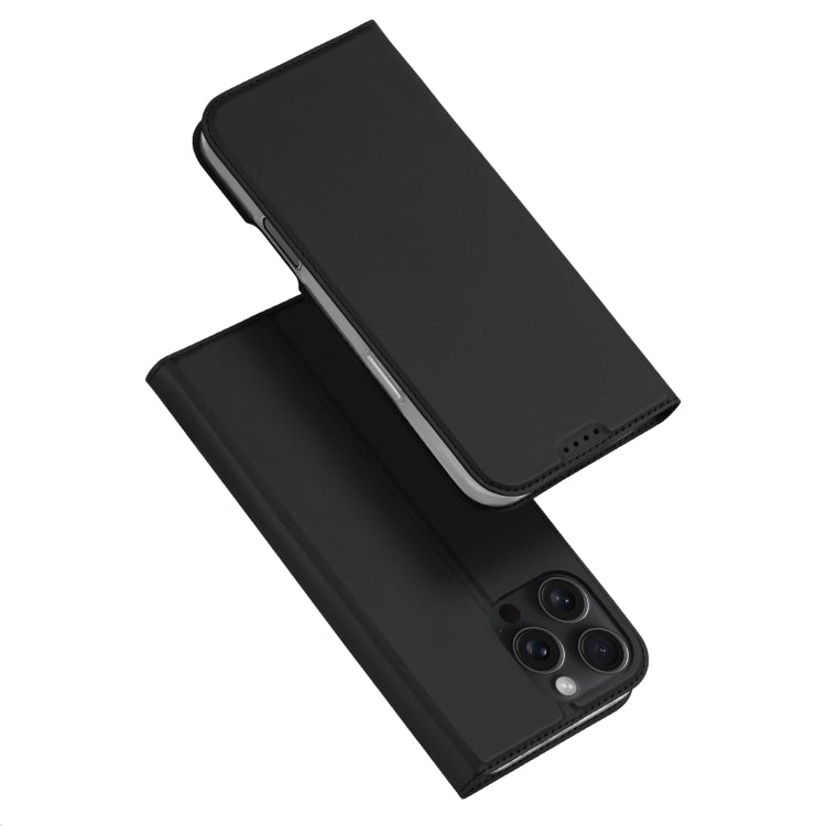 For iPhone 16 Pro Max DUX DUCIS Skin Pro Series Flip Leather Phone Case(Black)