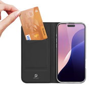 For iPhone 16 Pro Max DUX DUCIS Skin Pro Series Flip Leather Phone Case(Black)