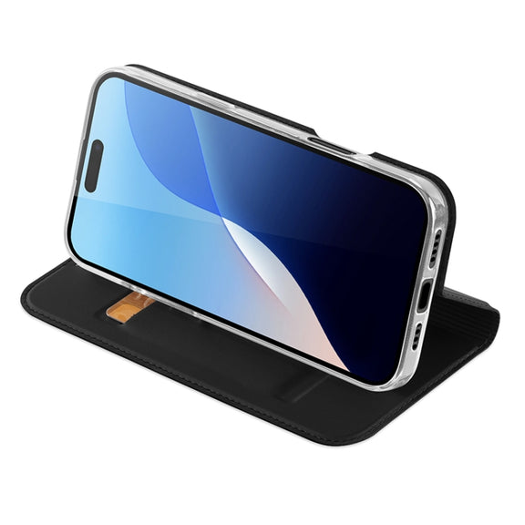 For iPhone 16 Pro DUX DUCIS Skin Pro Series Flip Leather Phone Case(Black)
