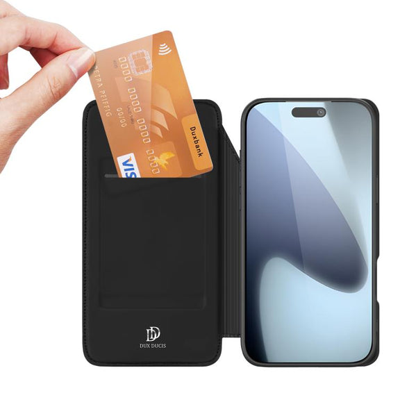 For iPhone 17 Pro Max DUX DUCIS Skin Pro Series Flip Leather Phone Case(Black)