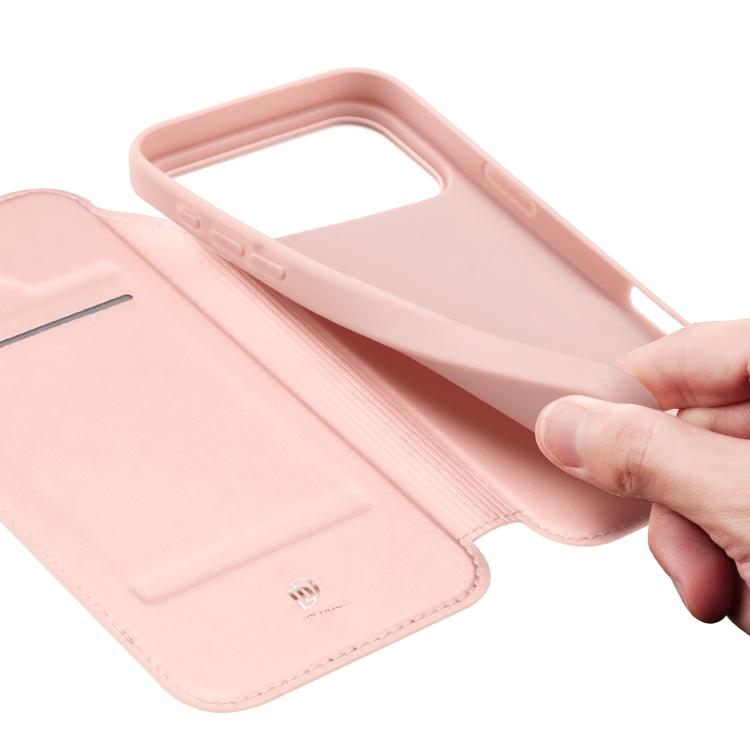 For iPhone 17 Pro DUX DUCIS Skin Pro Series Flip Leather Phone Case(Rose Gold)