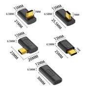 40Gbps 240W USB-C / Type-C Female to USB-C / Type-C Male Side Bend Adapter(Black)
