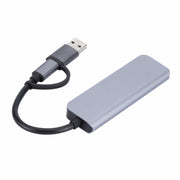 2301 4 in 1 USB+USB-C/Type-C to USB Multi-function Docking Station HUB Adapter