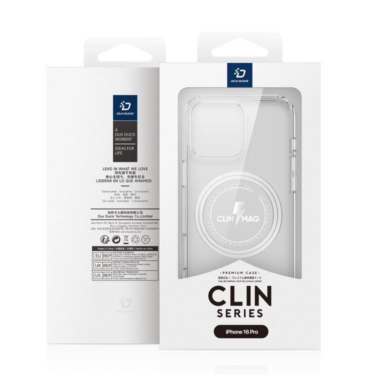 For iPhone 16 Pro DUX DUCIS Clin Mag Series Magsafe TPU Phone Case(Transparent)